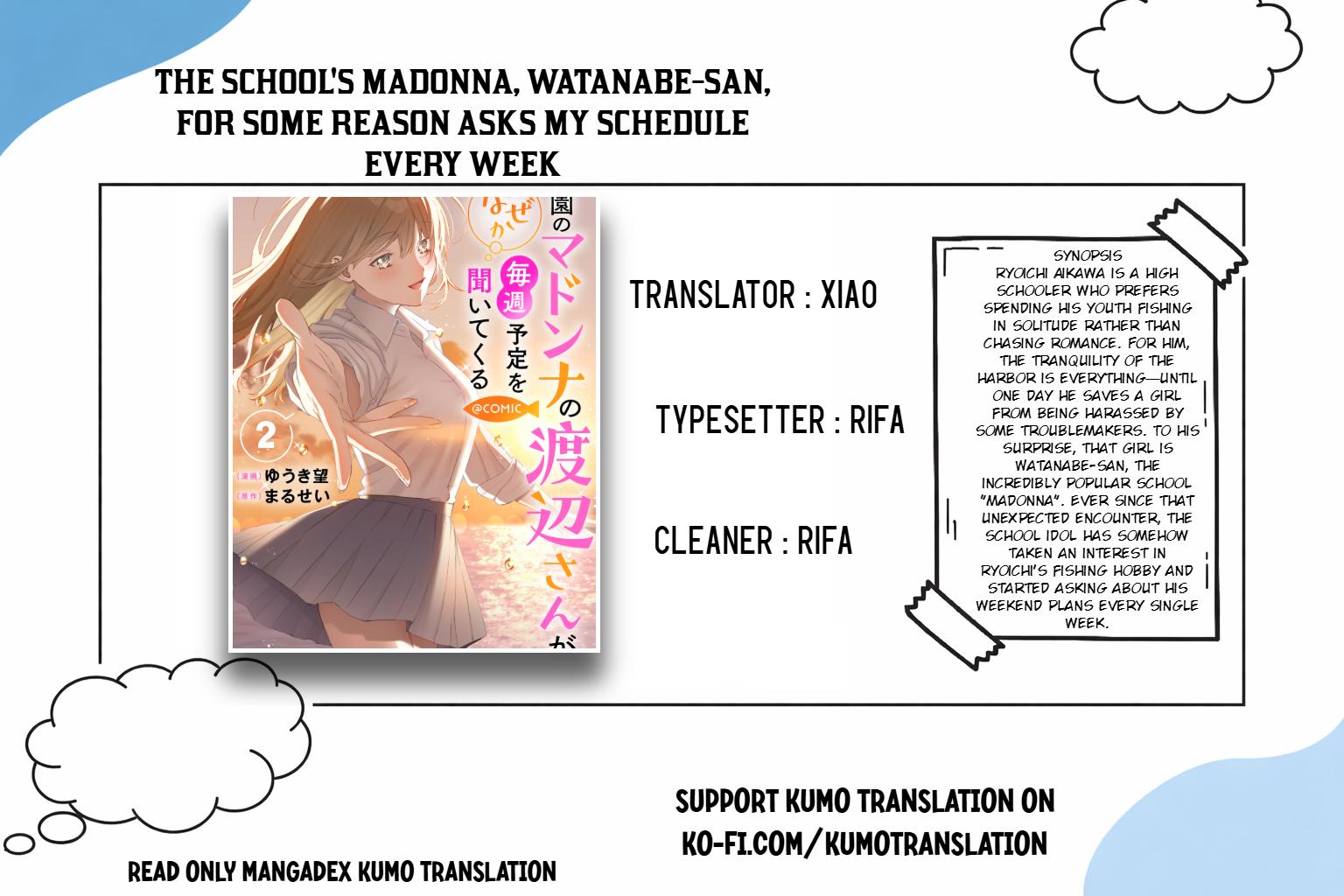Gakuen no Madonna no Watanabe-san ga, Nazeka Maishuu Yotei wo Kiitekuru @comic Chap 11.1 - Next Chap 12.1
