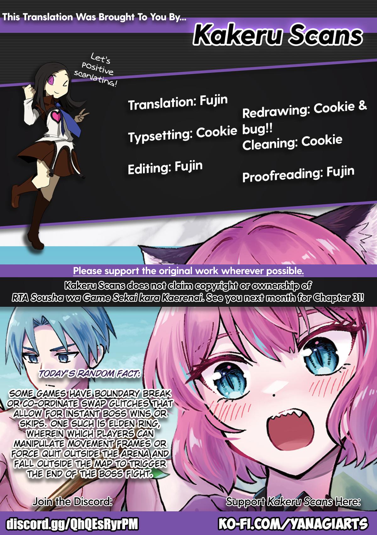 RTA Sousha wa Game Sekai kara Kaerenai Chap 30 - Next Chap 31
