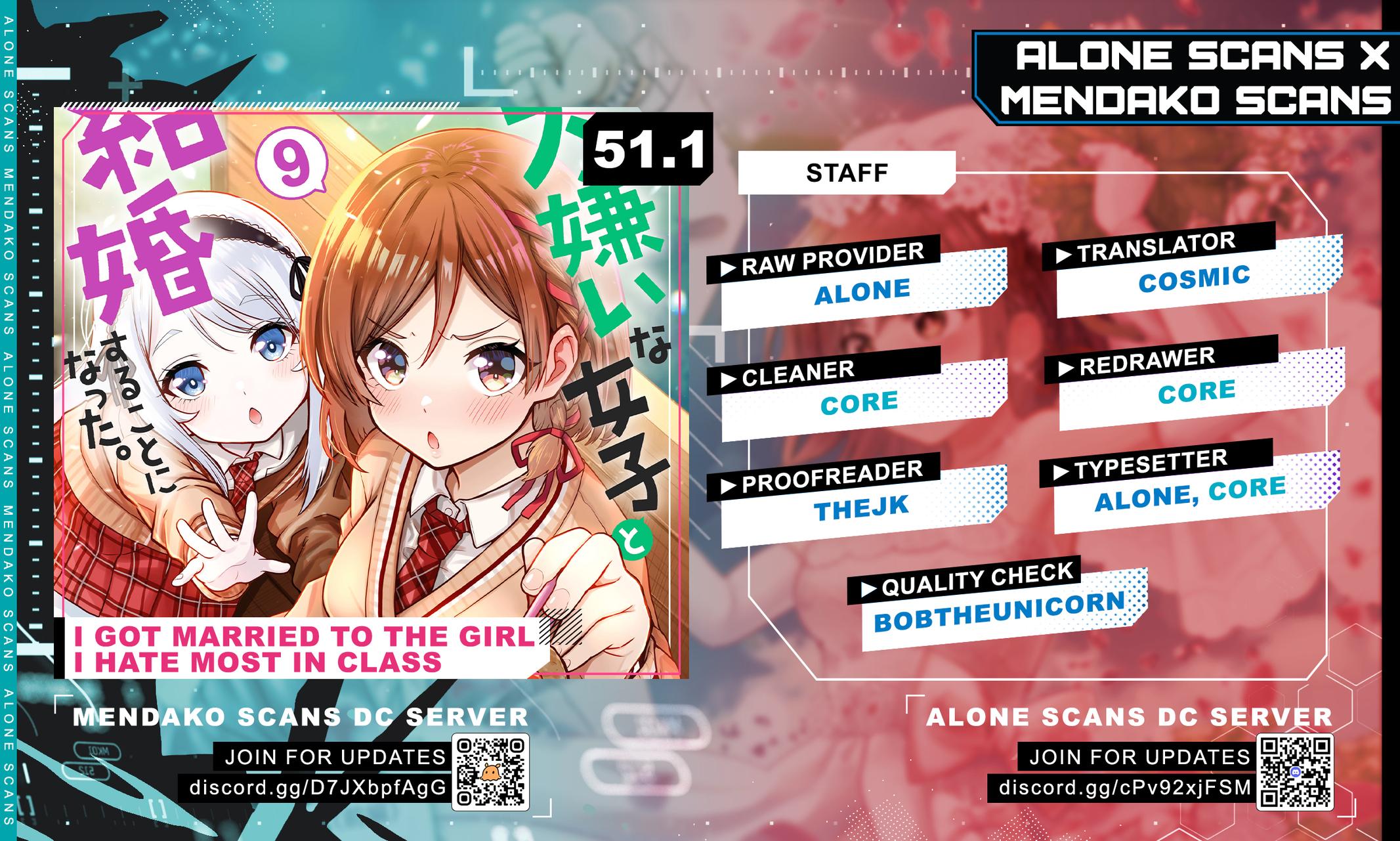 Class no Daikirai na Joshi to Kekkon suru Koto ni Natta. Chap 51.1 - Next Chap 52.1