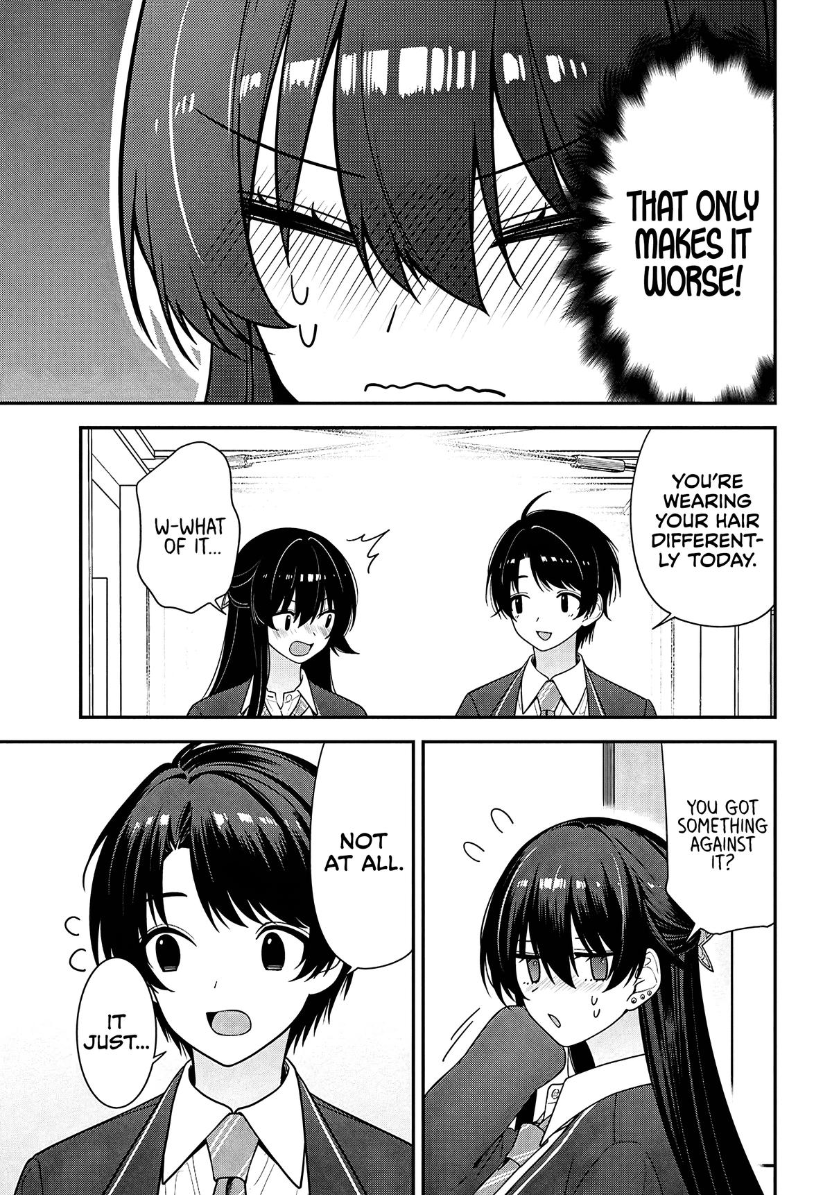 Tonari no Seki no Yankee Shimizu-san ga Kami wo Kuroku Sometekita Chap 14 - Next Chap 15