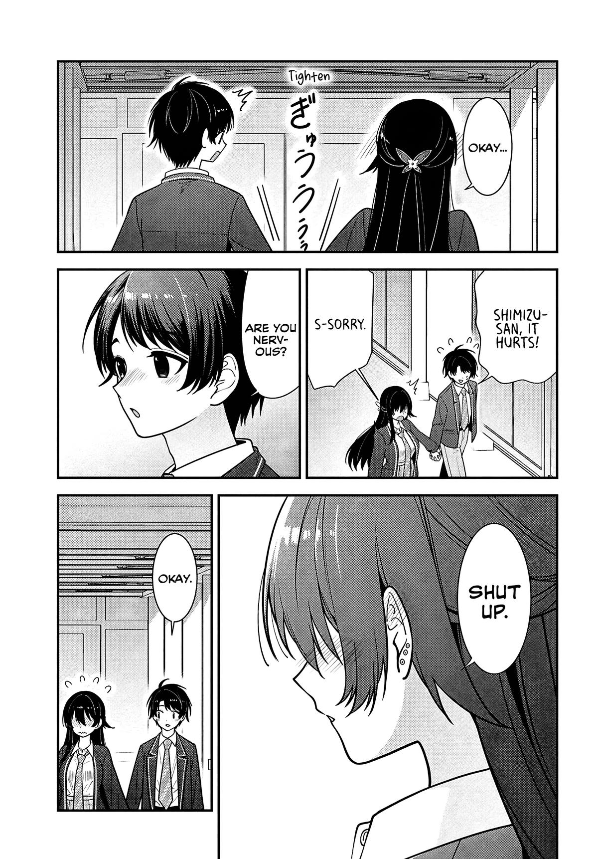 Tonari no Seki no Yankee Shimizu-san ga Kami wo Kuroku Sometekita Chap 14 - Next Chap 15