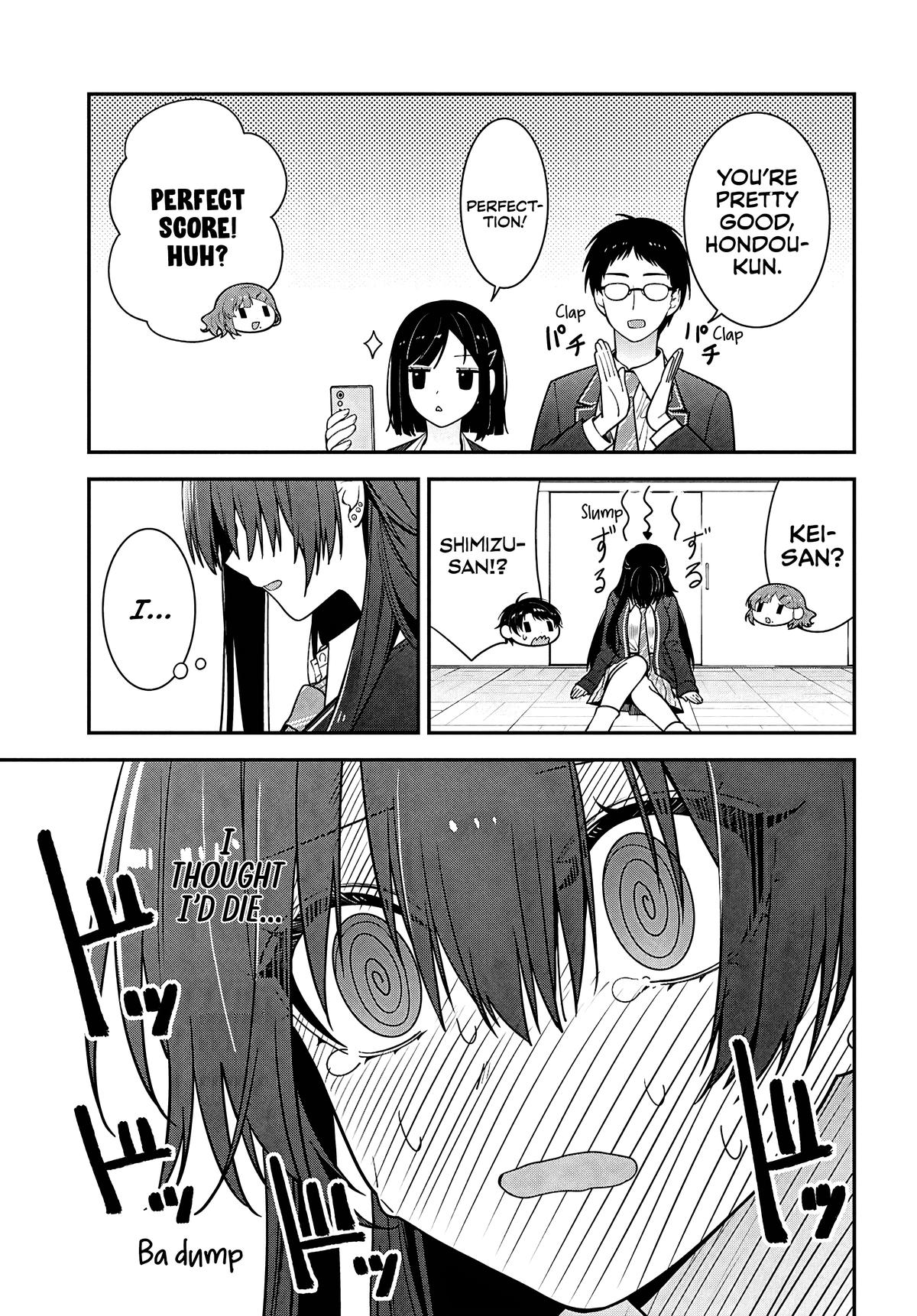 Tonari no Seki no Yankee Shimizu-san ga Kami wo Kuroku Sometekita Chap 14 - Next Chap 15