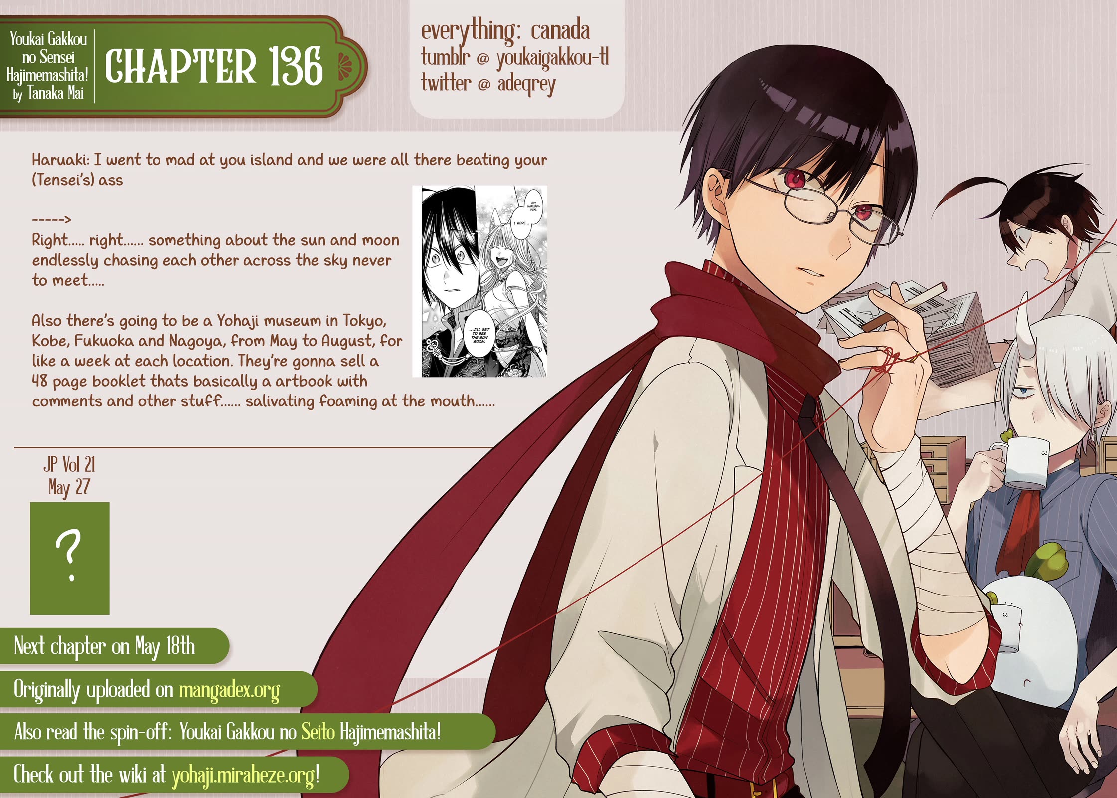 Youkai Gakkou no Sensei Hajimemashita! Chap 136 - Next Chap 137
