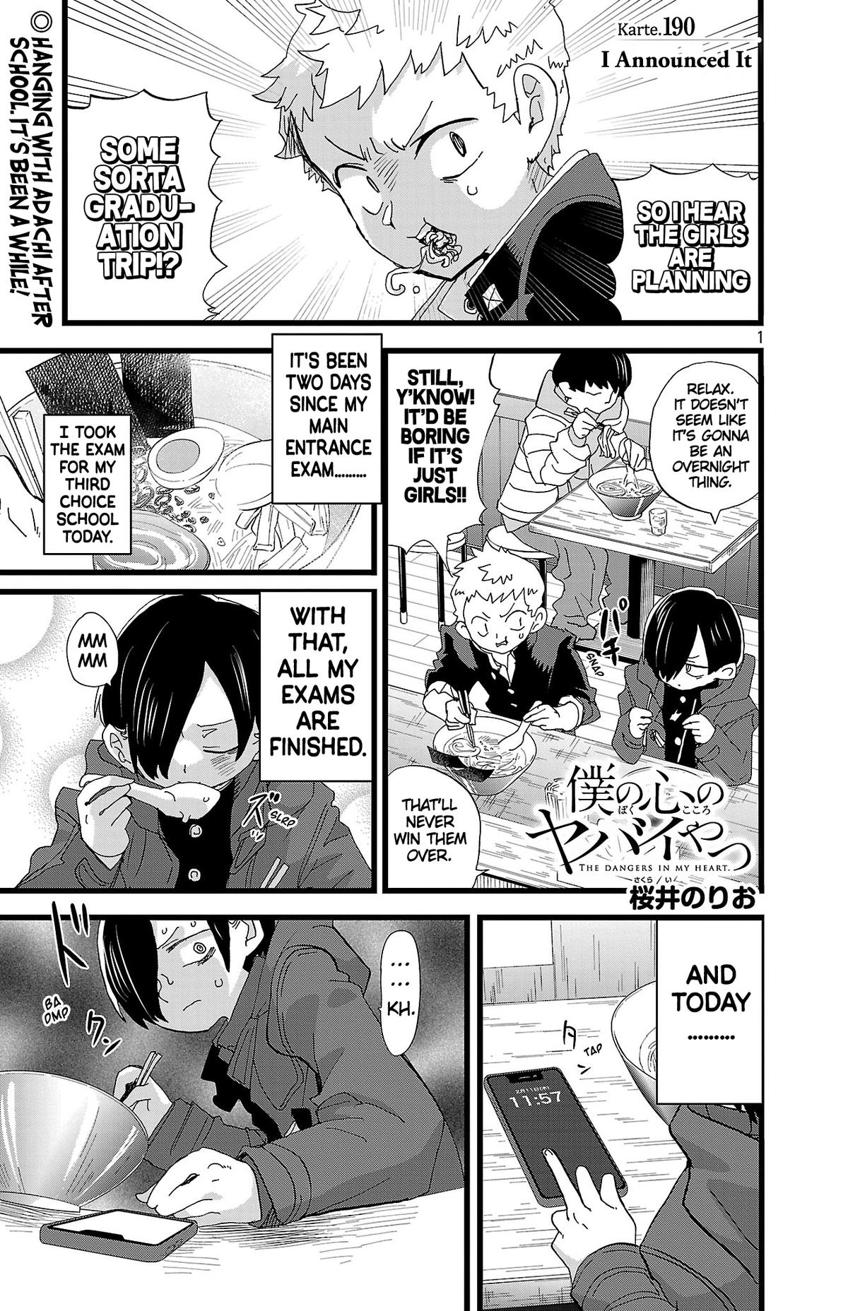 Boku no Kokoro no Yabai Yatsu Chap 190 - Next Chap 191