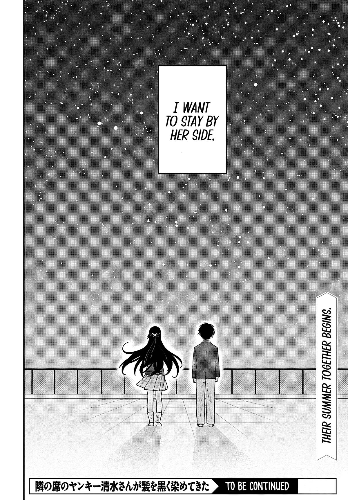 Tonari no Seki no Yankee Shimizu-san ga Kami wo Kuroku Sometekita Chap 15 - Next Chap 16