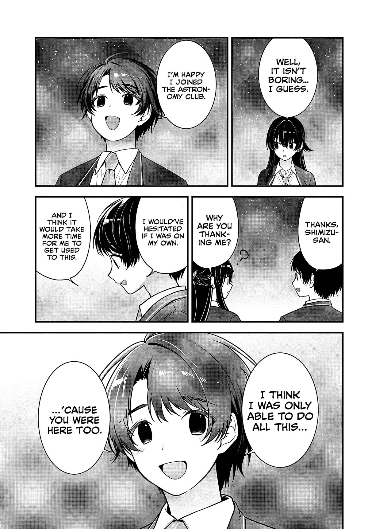 Tonari no Seki no Yankee Shimizu-san ga Kami wo Kuroku Sometekita Chap 15 - Next Chap 16