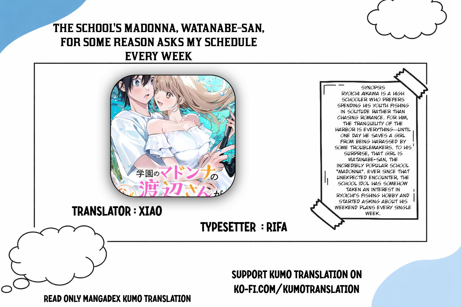 Gakuen no Madonna no Watanabe-san ga, Nazeka Maishuu Yotei wo Kiitekuru @comic Chap 10.2 - Next Chap 11.2
