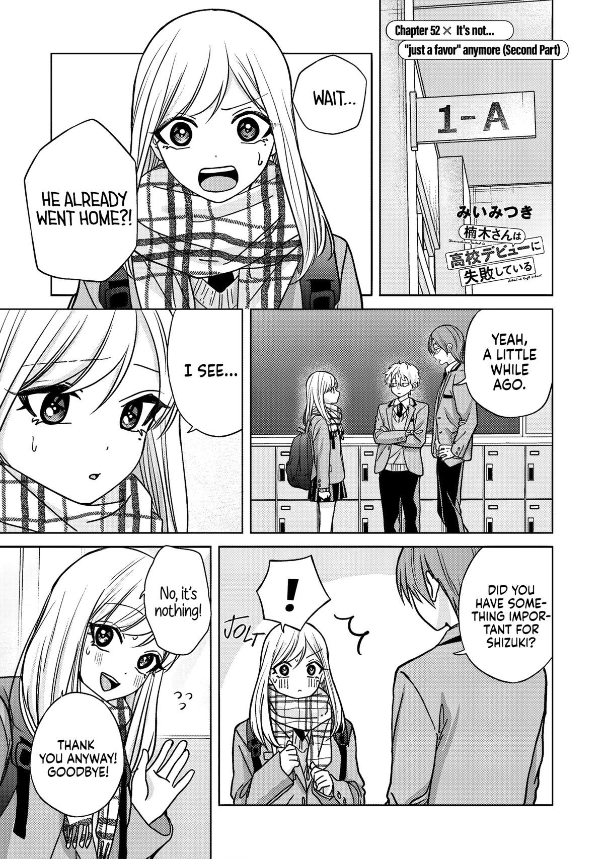 Kusunoki-san wa Koukou Debut ni Shippaishiteiru Chap 52.2 - Next Chap 53.2