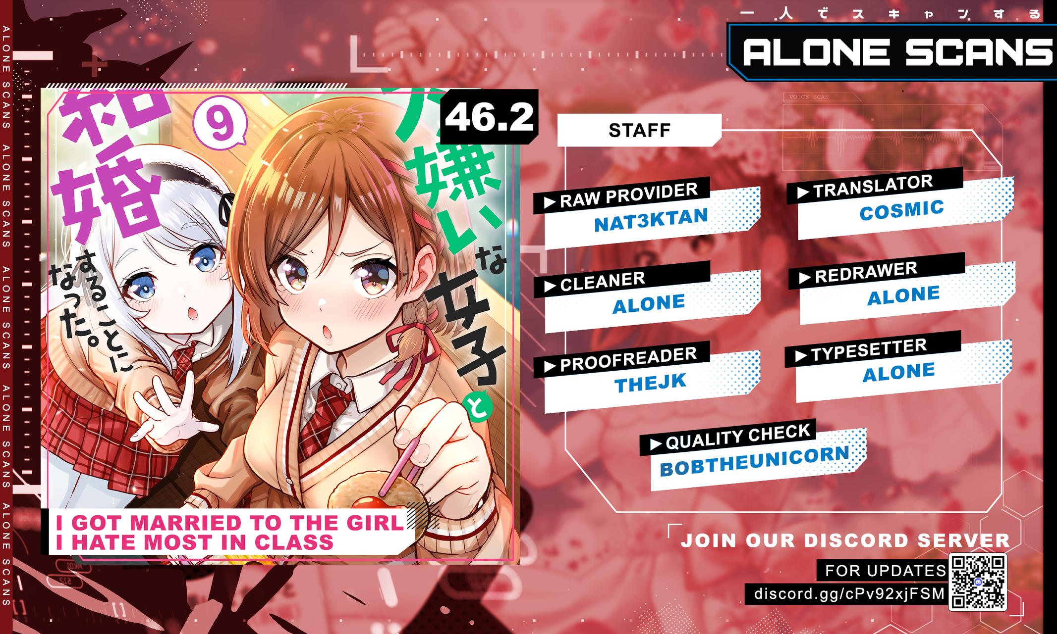 Class no Daikirai na Joshi to Kekkon suru Koto ni Natta. Chap 46.2 - Next Chap 47.2