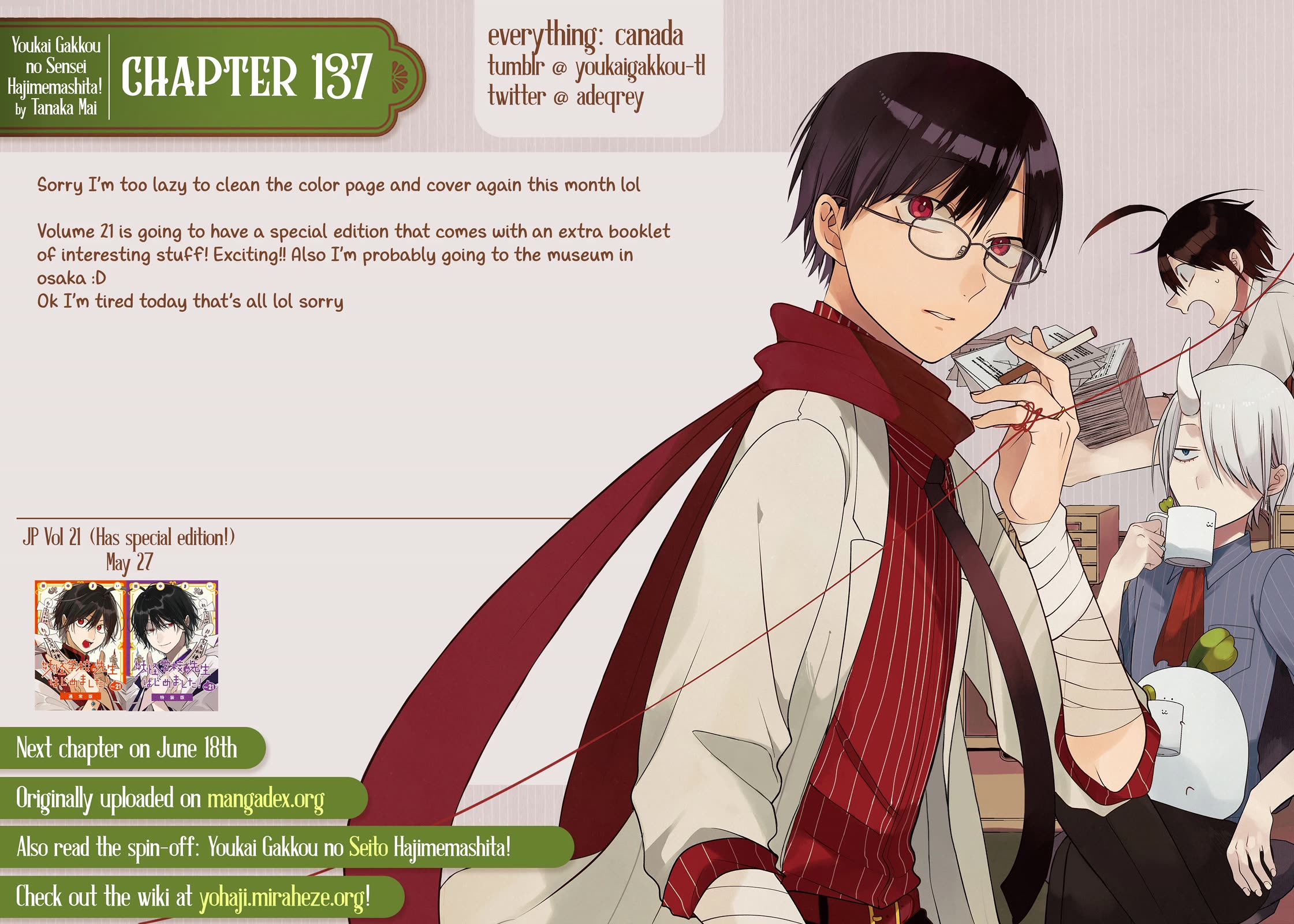 Youkai Gakkou no Sensei Hajimemashita! Chap 137 - Next Chap 138