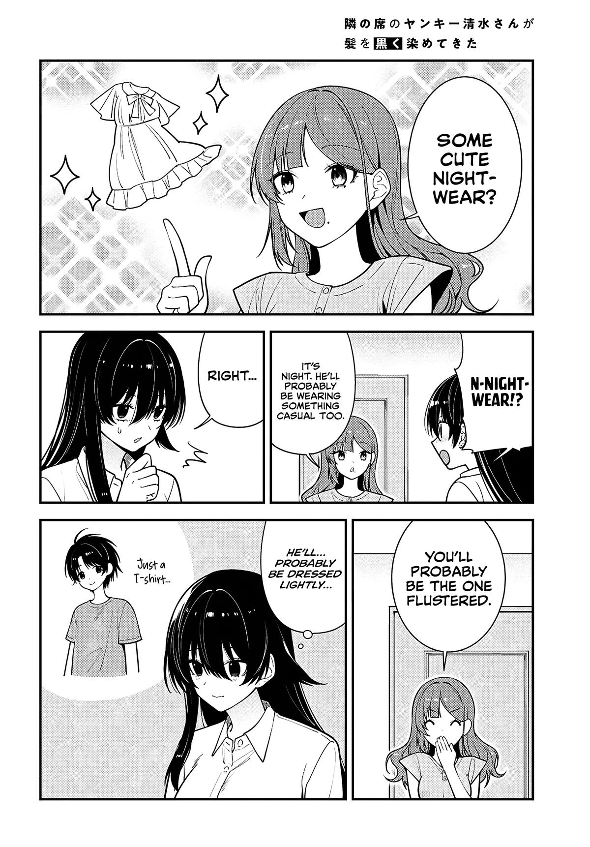 Tonari no Seki no Yankee Shimizu-san ga Kami wo Kuroku Sometekita Chap 17 - Next Chap 18