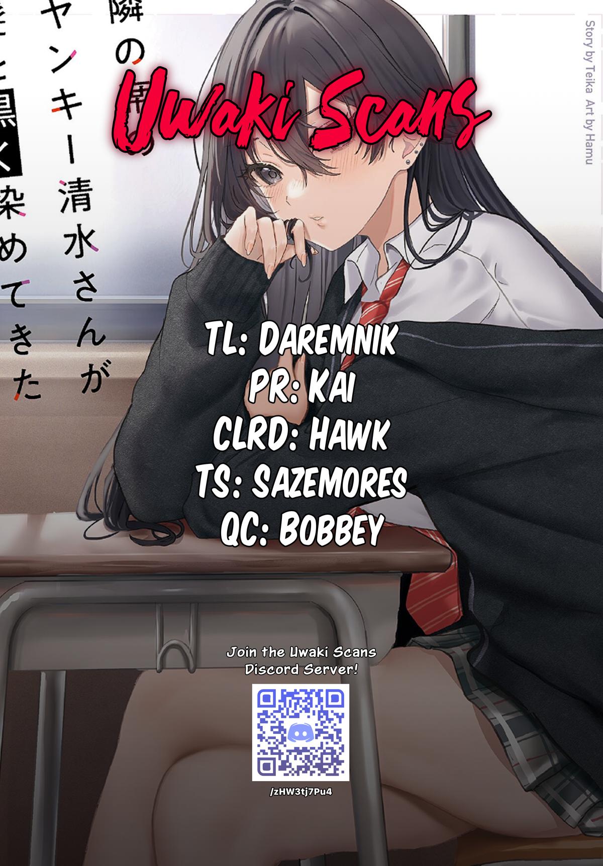 Tonari no Seki no Yankee Shimizu-san ga Kami wo Kuroku Sometekita Chap 17 - Next Chap 18