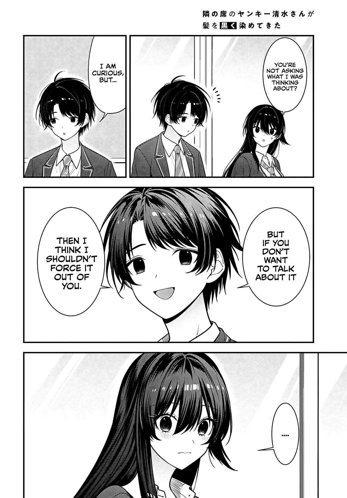 Tonari no Seki no Yankee Shimizu-san ga Kami wo Kuroku Sometekita Chap 17 - Next Chap 18