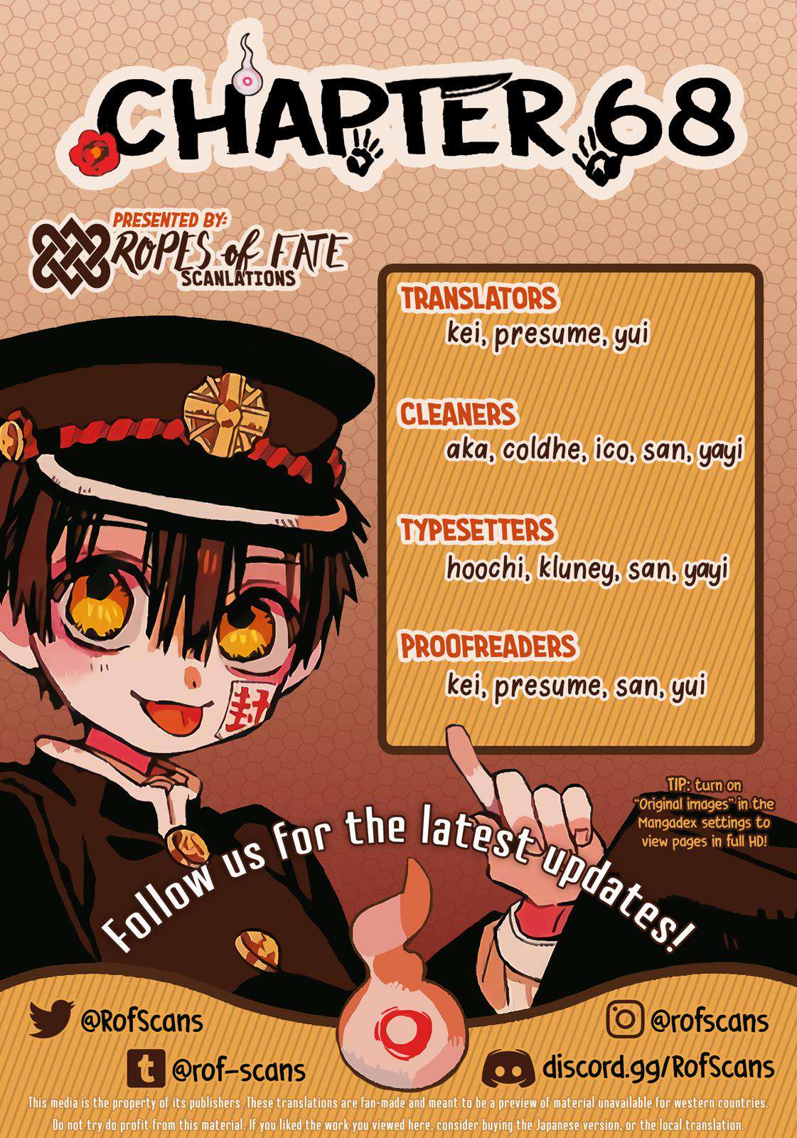 Toilet-Bound Hanako-kun Chap 68 - Next Chap 69