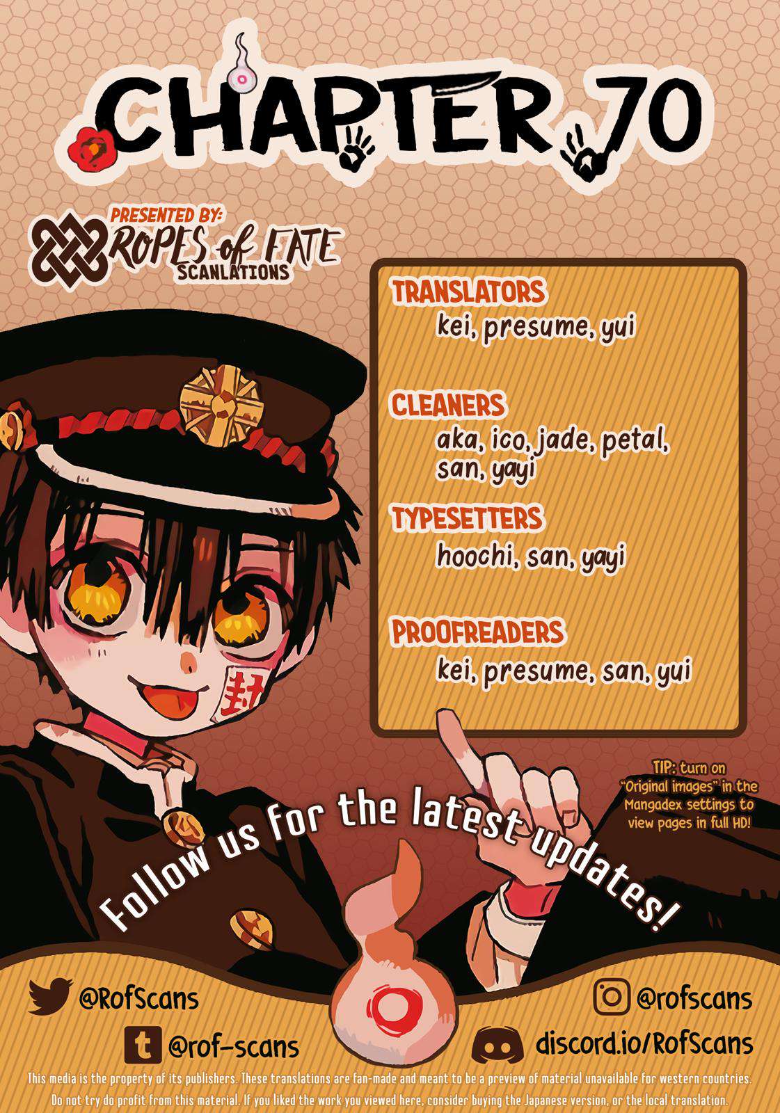 Toilet-Bound Hanako-kun Chap 70 - Next Chap 71