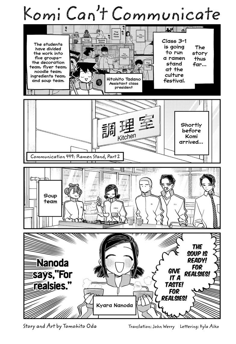 Komi Can't Communicate Chap 449 - Next Chap 450