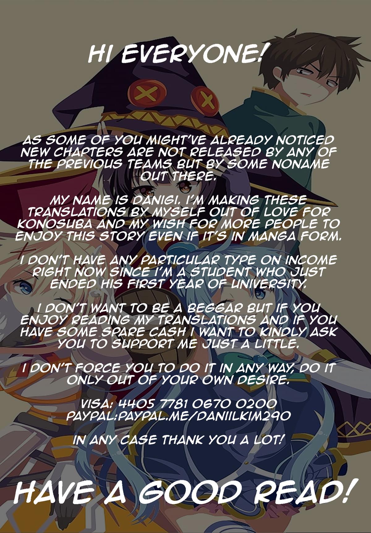 Kono Subarashii Sekai ni Shukufuku o! Chap 107 - Next Chap 108