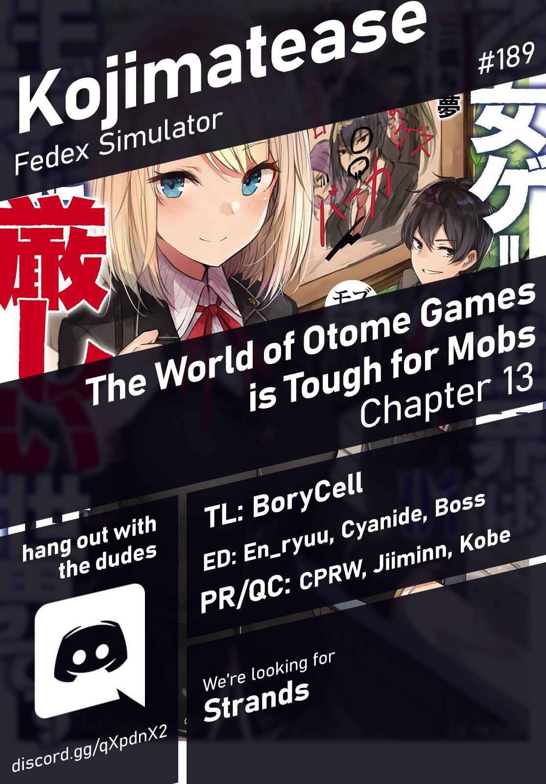 Otomege Sekai wa Mob ni Kibishii Sekai Desu Chap 13 - Next Chap 14