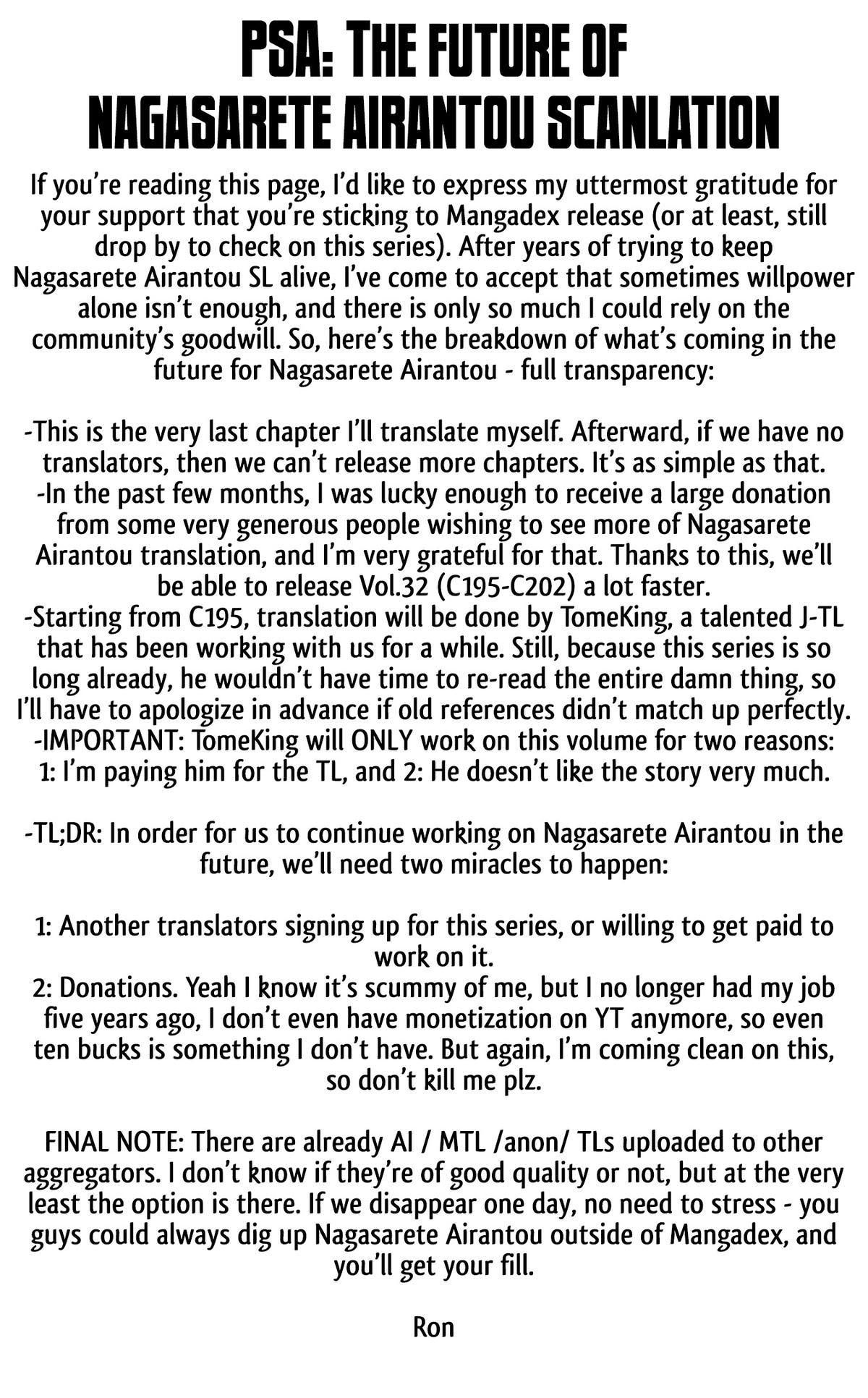 Nagasarete Airantou Chap 195 - Next Chap 196