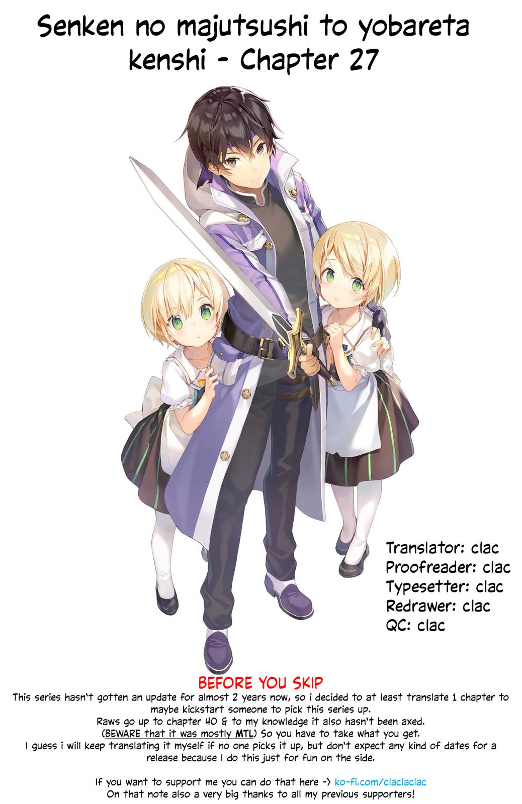 Senken no Majutsushi to Yobareta Kenshi Chap 27 - Next Chap 28