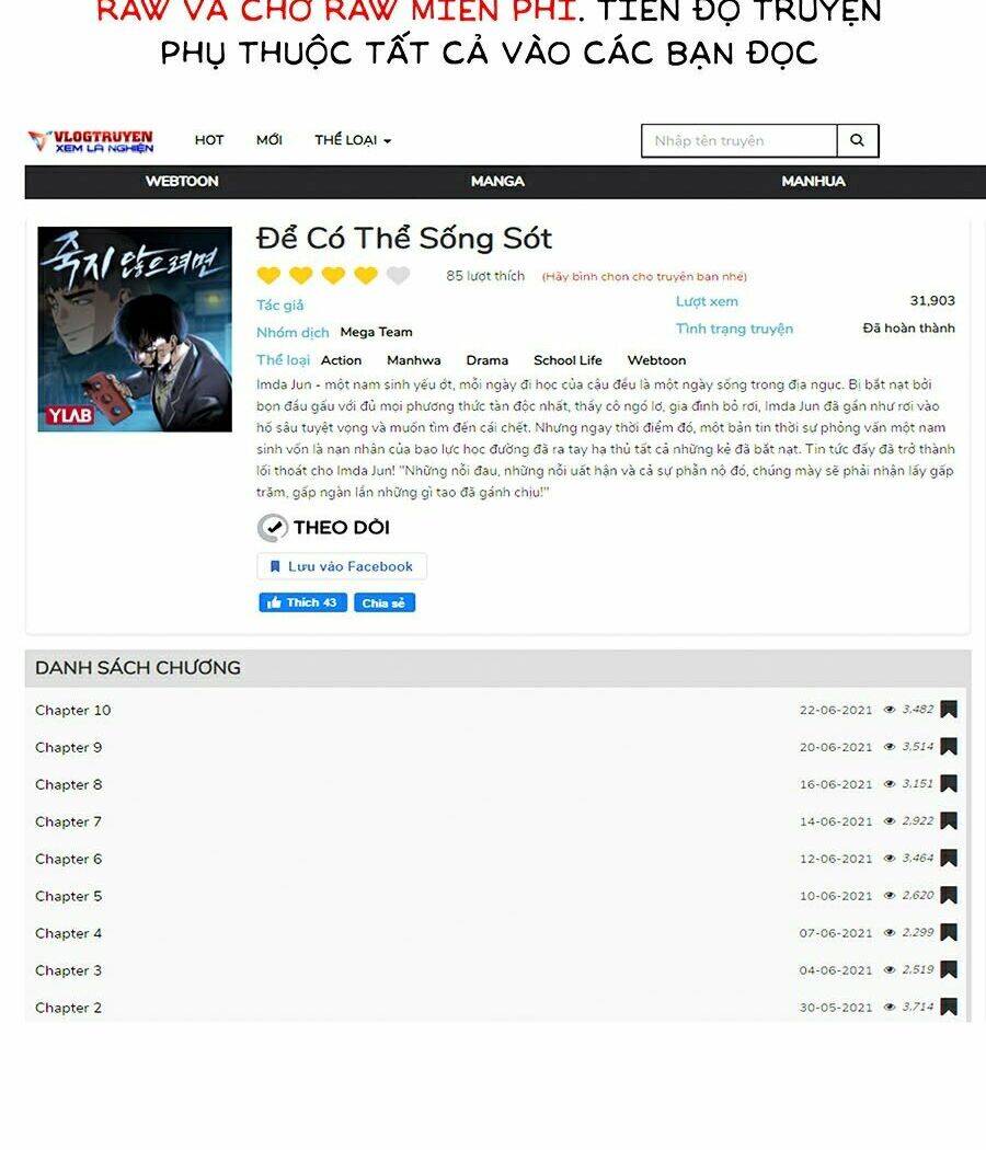 Để Có Thể Sống Sót Chap 11 - Next Chap 12