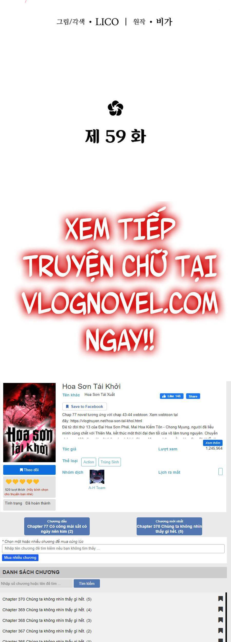 Hoa Sơn Tái Khởi Chap 59 - Next Chap 60