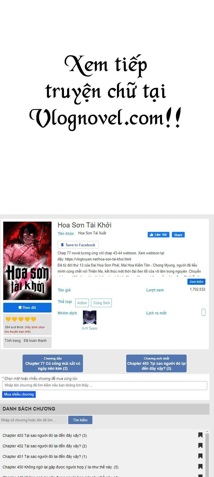 Hoa Sơn Tái Khởi Chap 62 - Next Chap 63