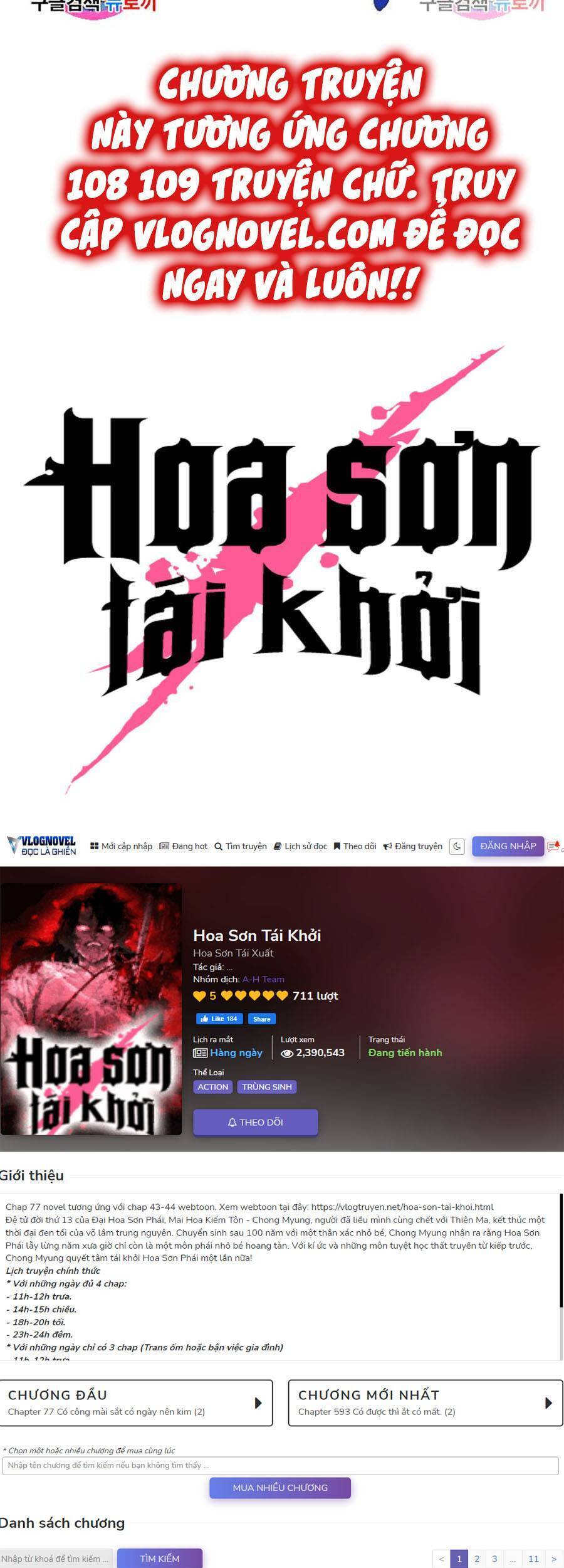 Hoa Sơn Tái Khởi Chap 67 - Next Chap 68