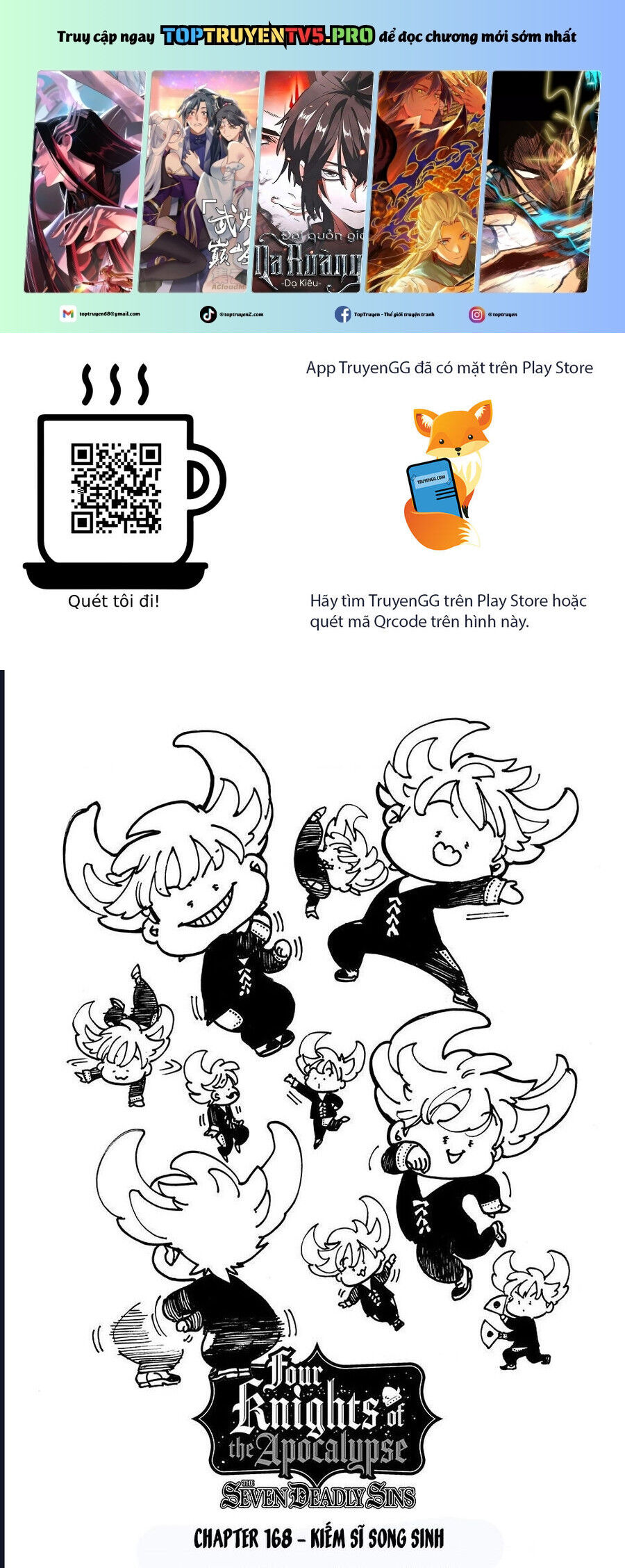 Tứ Kỵ Sĩ Khải Huyền Chap 168 - Next Chap 169