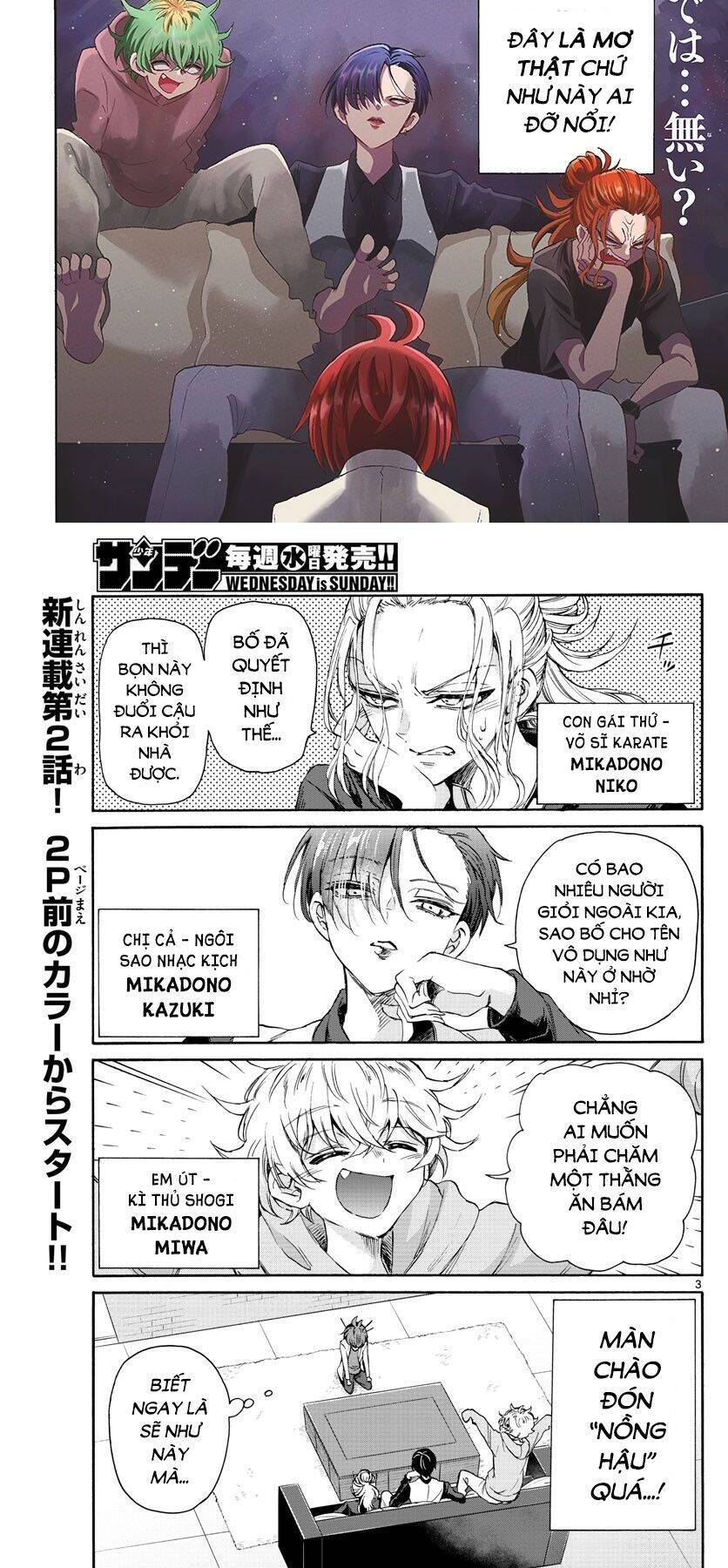 Ba Chị Em Nhà Mikadono Dễ Đối Phó Thật Đấy Chap 2 - Next Chap 3