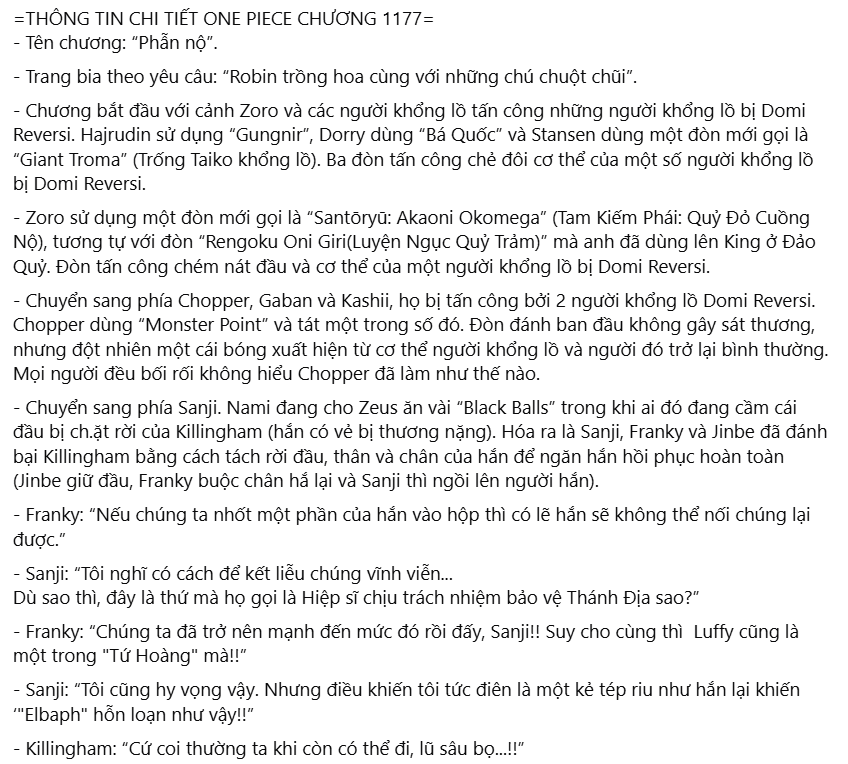 One Piece Chap 1177 - Next Chap 1178