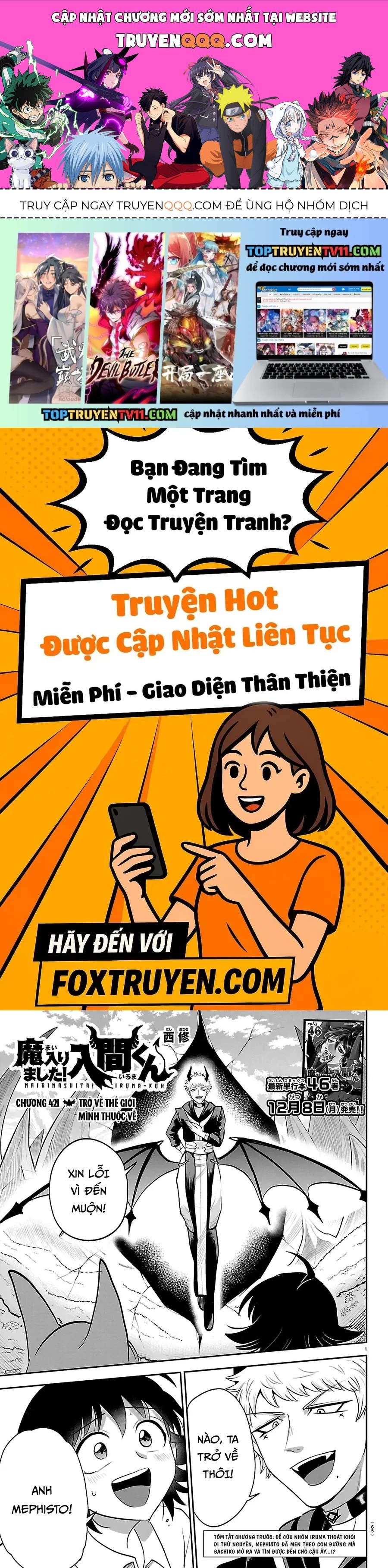Chào Mừng Cậu Đến Trường Iruma-Kun Chap 421 - Next Chap 422